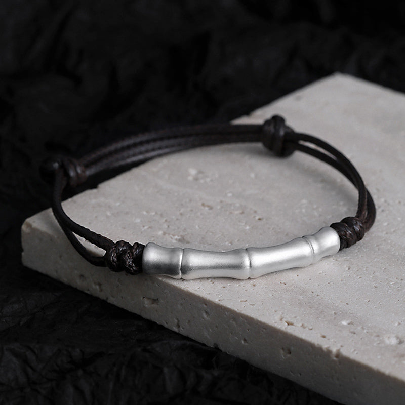 Buddha Stones 999 Sterling Silber Knochenmuster Glücksseil geflochtenes Armband - image 6