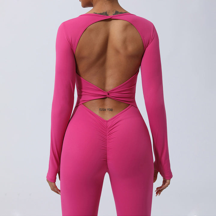 Buddha Stones Langarm-Overall für Damen, rückenfrei, Sport, Fitness, Yoga, Bodysuit - image 2