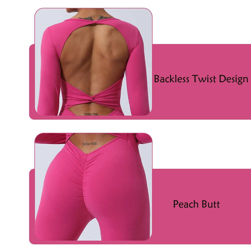 Buddha Stones Langarm-Overall für Damen, rückenfrei, Sport, Fitness, Yoga, Bodysuit - image 8