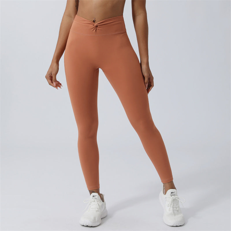 Buddha Stones Workout, langärmlig, kreuz und quer, rückenfreies Oberteil, T-Shirt, Leggings, Sport, Fitness, Yoga, Outfit - Hose - Orange Braun - US8-10, UK/AU12-14,EU40-42 (XL) - image 36