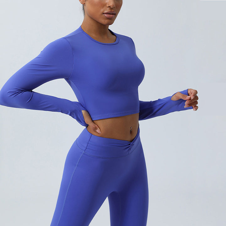 Buddha Stones Workout, langärmlig, kreuz und quer, rückenfreies Oberteil, T-Shirt, Leggings, Sport, Fitness, Yoga, Outfit - image 8