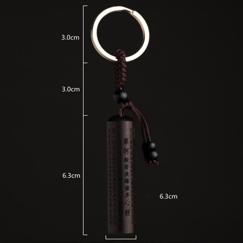 Tibet-Ebenholz-Herz-Sutra-Friedens-Schlüsselanhänger - image 4