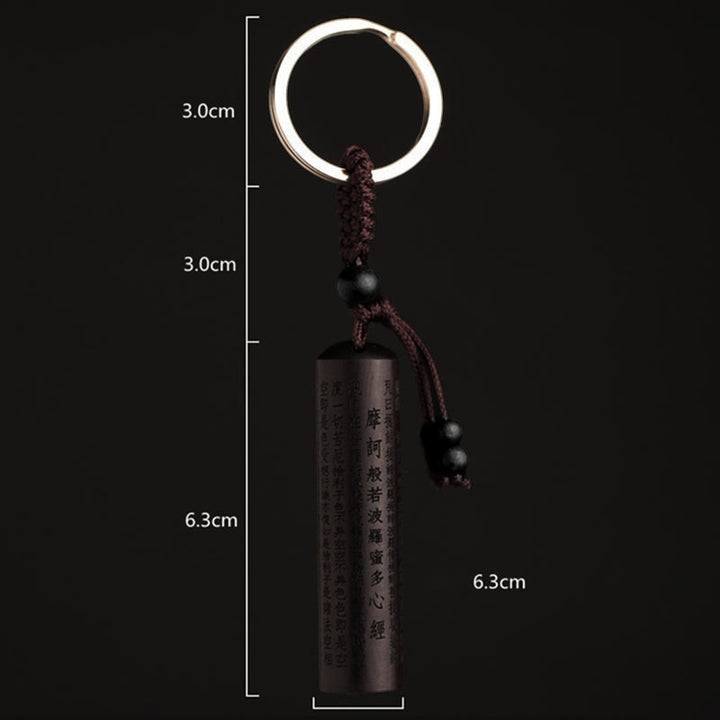 Tibet-Ebenholz-Herz-Sutra-Friedens-Schlüsselanhänger - image 4