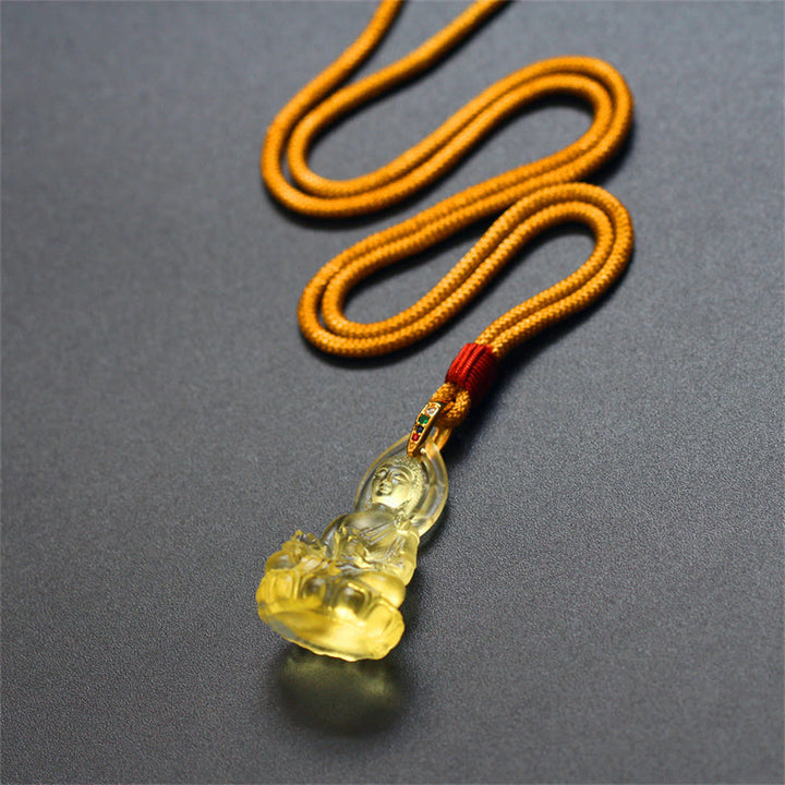 Buddha Stones, blauer Tathagata-Buddha-Medizin-Buddha-Liuli-Kristall, Serenity-Amulett-Halskettenanhänger - image 25