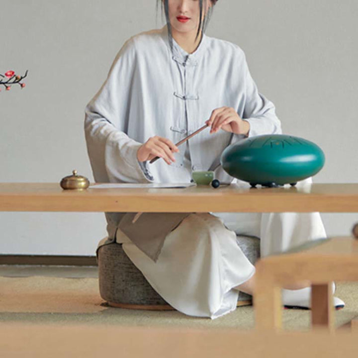 Buddha Stones Plain Frosch-Knopf-Design Shirt Zen Tai Chi Meditation Top Kleidung Baumwolle Leinen Jacke - image 9