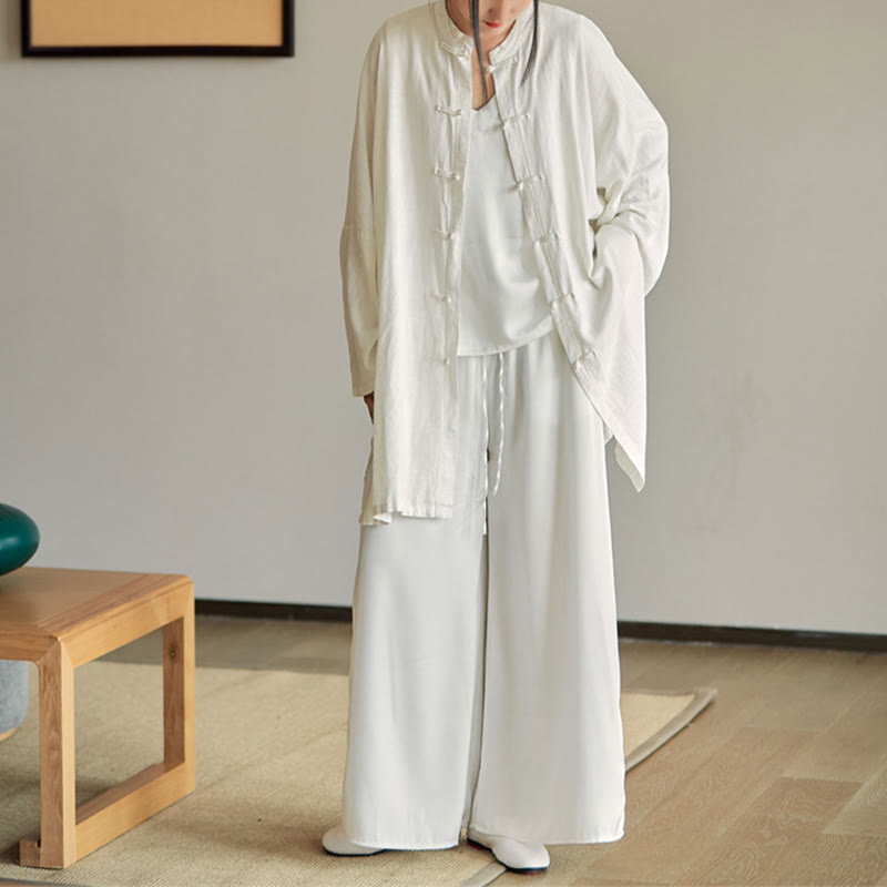 Buddha Stones Plain Frosch-Knopf-Design Shirt Zen Tai Chi Meditation Top Kleidung Baumwolle Leinen Jacke - image 20