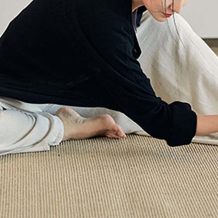 Buddha-Steine, einfarbig, langärmelig, Mantel, Jacke, Oberteil, weite Hose, Zen, Tai Chi, Yoga, Meditationskleidung - image 18