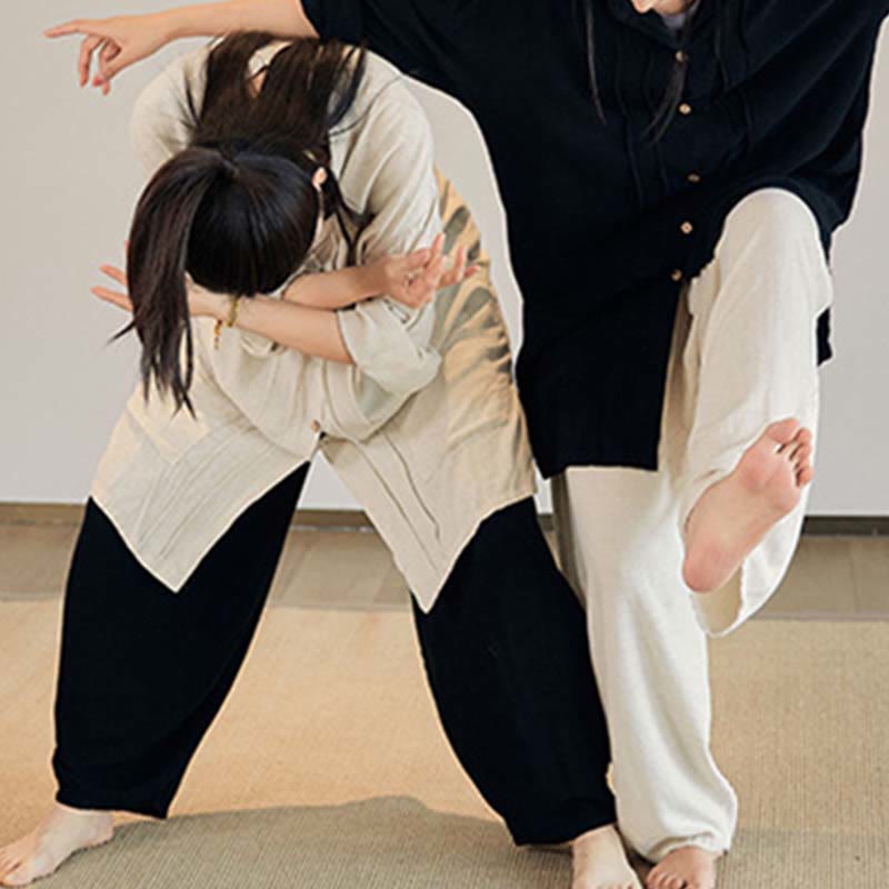 Buddha-Steine, einfarbig, langärmelig, Mantel, Jacke, Oberteil, weite Hose, Zen, Tai Chi, Yoga, Meditationskleidung - image 20