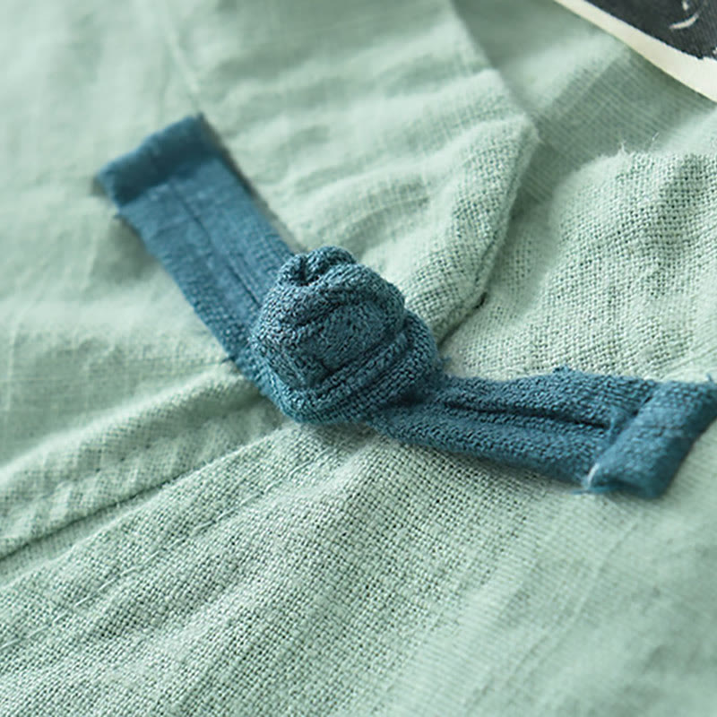 Buddha Stones Ramie Leinen Lose Bluse Damen Langarmshirt Chinesisches Hanfu Top - image 6