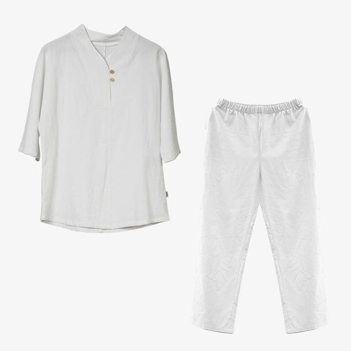 Buddha Stones 2-teiliges Set mit Hemd, Oberteil und Hose, Meditation, Zen, Tai Chi, Baumwolle und Leinen, Damen - image 5