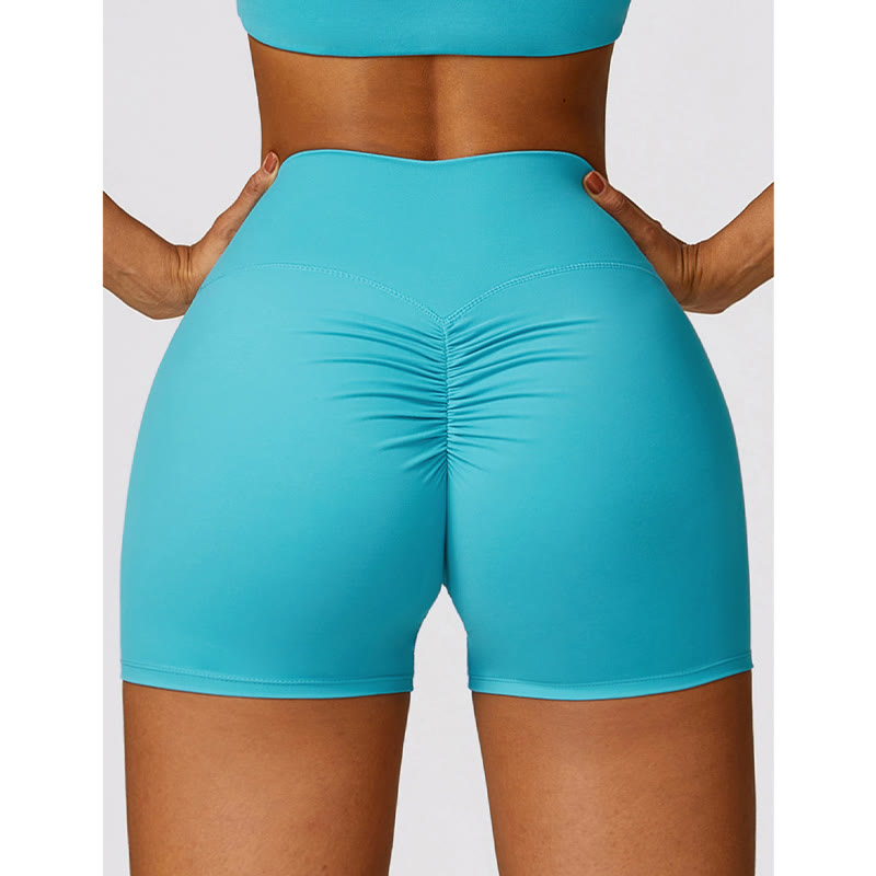 Buddha Stones Gym Sport Yoga Rückenfreier BH Crop Tank Top Atmungsaktive Shorts