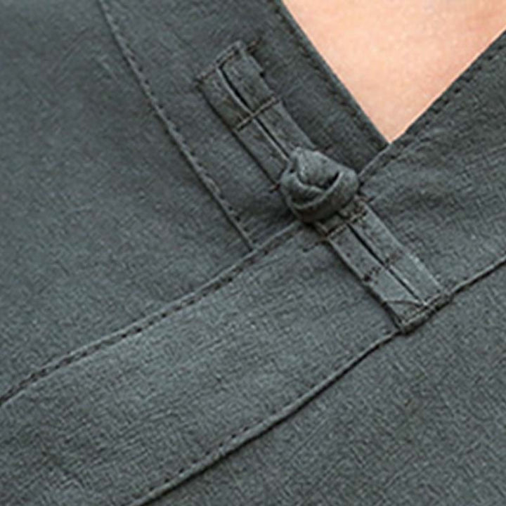 Buddha Stones 2-teiliges Set mit halblangen Ärmeln und V-Ausschnitt, Hemd, Oberteil und Hose, Meditation, Zen, Tai Chi, Leinenkleidung für Damen - image 21