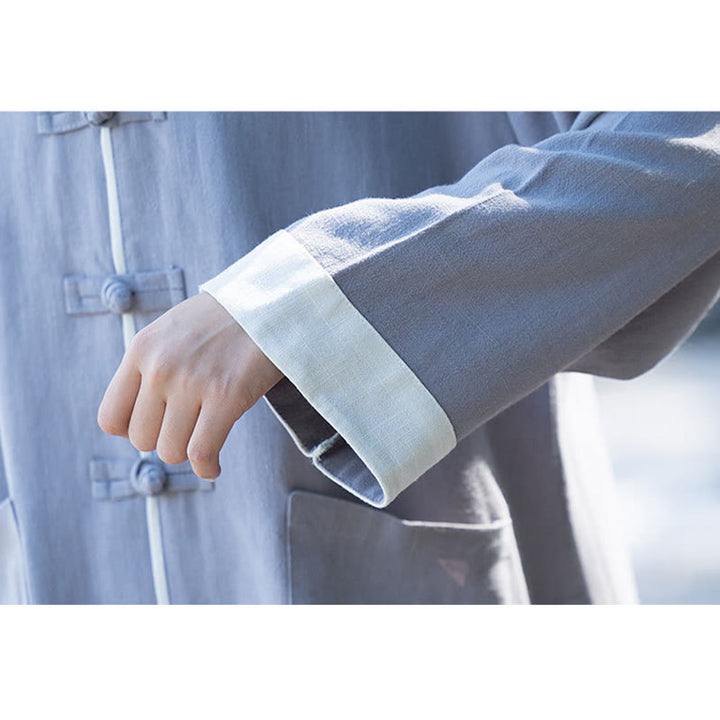 Buddha Stones 2-teiliges Set mit Froschknöpfen, langärmeliges Hemd, Oberteil und Hose, Meditation, Zen, Tai Chi, Baumwoll-Leinen-Kleidung für Damen - image 12