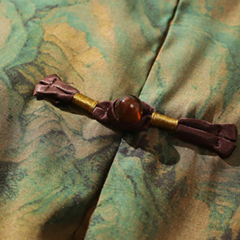 Buddha-Steine-Landschaft, chinesisches Drachenmuster, chinesisches Dreiviertelärmel-Shirt für Herren - image 10