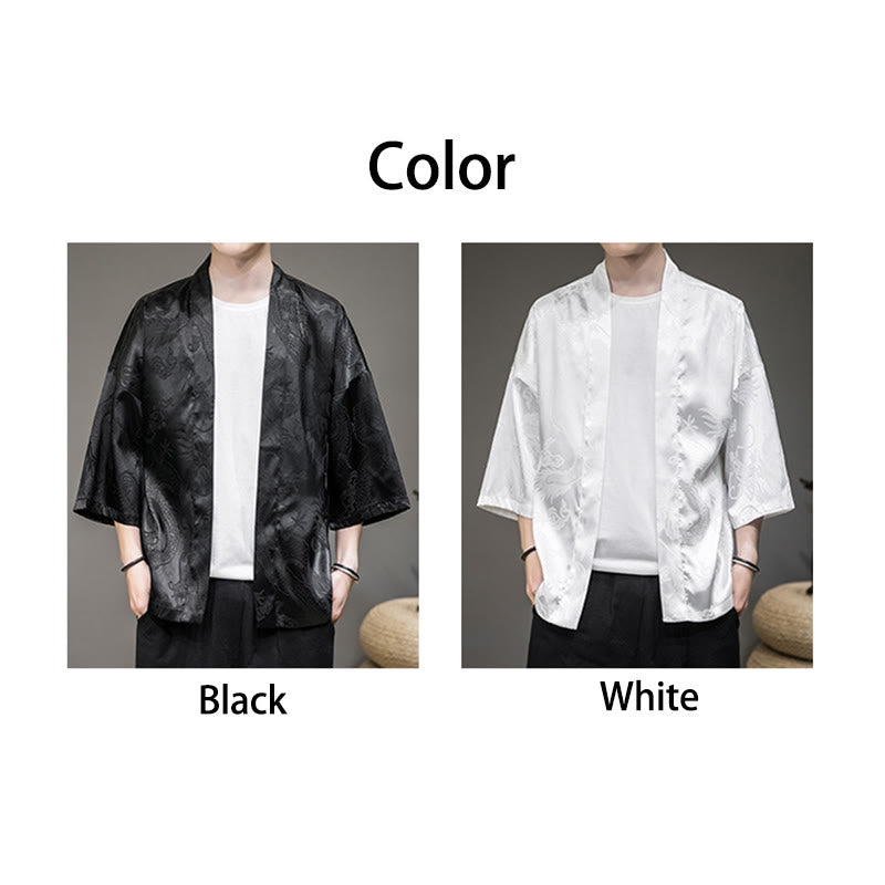 Buddha Stones Chinesischer Drache Offene Vorderseite Jacke Herren Kimono - image 15