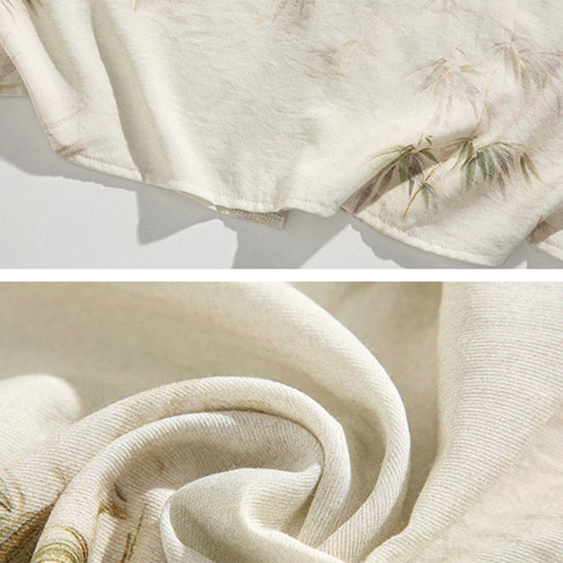 Buddha Stones Grün Gelb Bambus Blätter Druck Halbarm Shirt Herren T-shirt - image 11