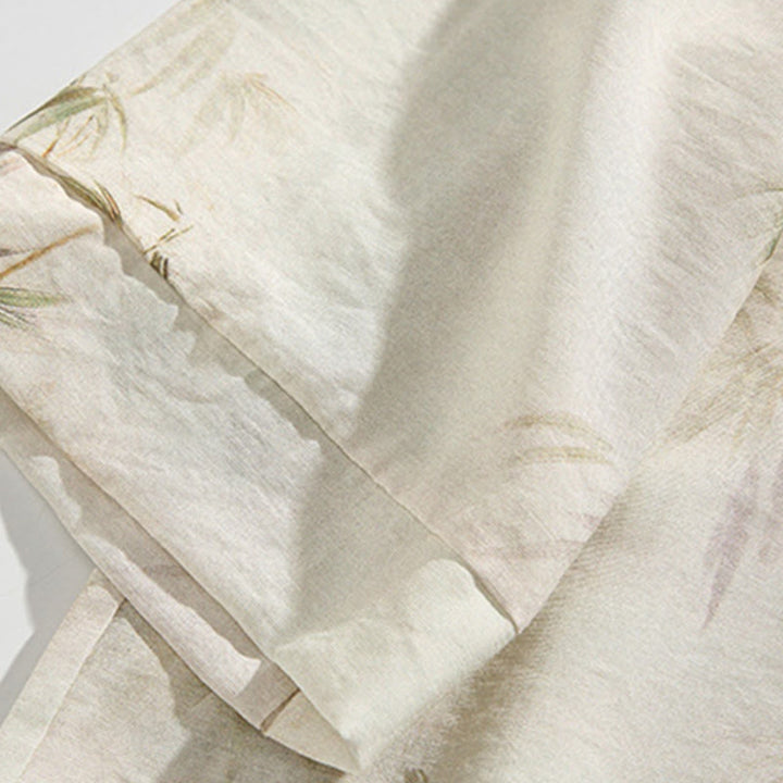 Buddha Stones Grün Gelb Bambus Blätter Druck Halbarm Shirt Herren T-shirt - image 13