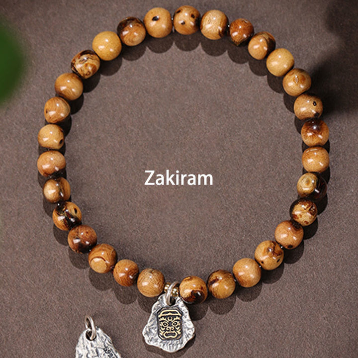 Buddha-Steine 925 Sterling Silber Natürliche goldene Seeweide Zakiram Göttin des Reichtums Glücksbringer Fu Charakter Erfolg Armband - image 3