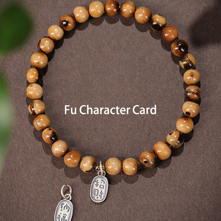 Buddha-Steine 925 Sterling Silber Natürliche goldene Seeweide Zakiram Göttin des Reichtums Glücksbringer Fu Charakter Erfolg Armband - 925 Sterling Silber Glücksbringer Fu Charakter - 10 mm (Handgelenkumfang 14–16 cm) - image 6