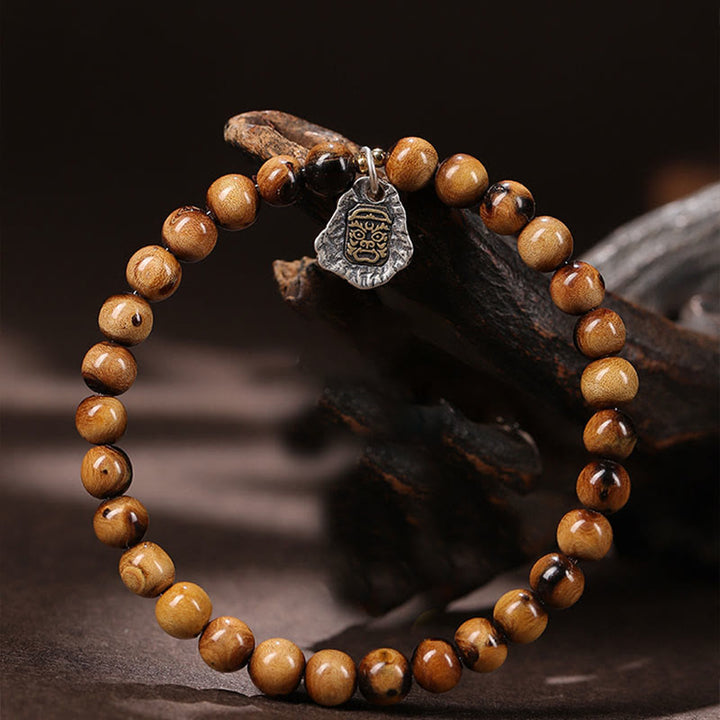 Buddha-Steine 925 Sterling Silber Natürliche goldene Seeweide Zakiram Göttin des Reichtums Glücksbringer Fu Charakter Erfolg Armband - image 2