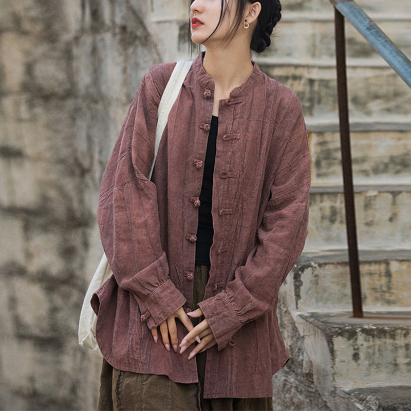 Buddha Stones Batik-Jacke mit Froschknöpfen, langärmelig, Zen-Meditation, offene Vorderseite - Rot (nur Oberteil) – US4–14, UK/AU8–18, EU36–46 (F) - image 28