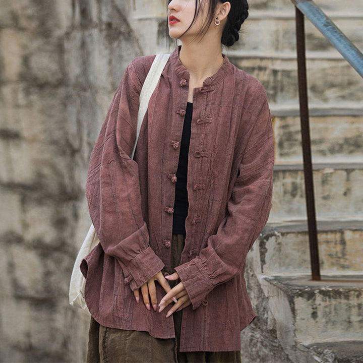 Buddha Stones Batik-Jacke mit Froschknöpfen, langärmelig, Zen-Meditation, offene Vorderseite - Rot (nur Oberteil) – US4–14, UK/AU8–18, EU36–46 (F) - image 28
