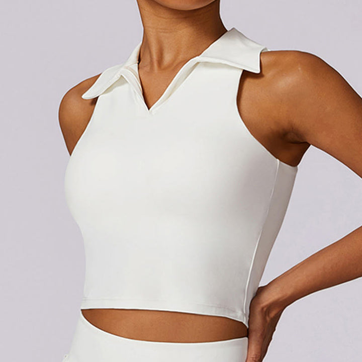 Buddha Stones Polokragen Kurzes Tanktop Tennisröcke Faltenshorts mit Tasche Sport Yoga Outfits - image 27