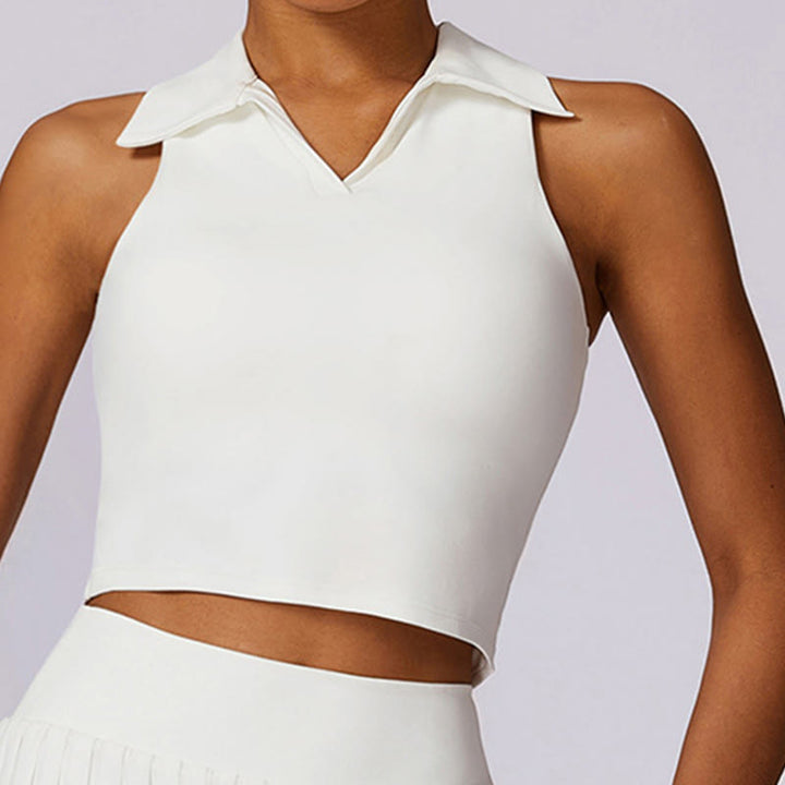 Buddha Stones Polokragen Kurzes Tanktop Tennisröcke Faltenshorts mit Tasche Sport Yoga Outfits - image 28