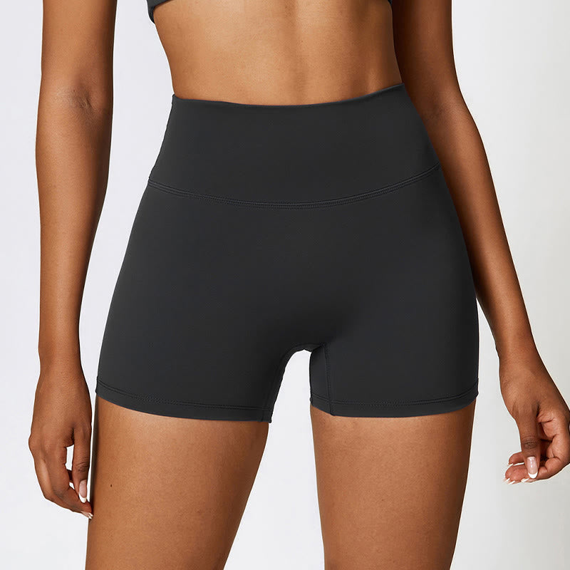 Buddha Stones Einfarbiges kurzes Tanktop mit hoher Taille und Shorts für Sport, Fitness, Fitnessstudio, Yoga-Outfits - Schwarz - Shorts - US8-10, UK/AU12-14,EU40-42 (XL) - image 20