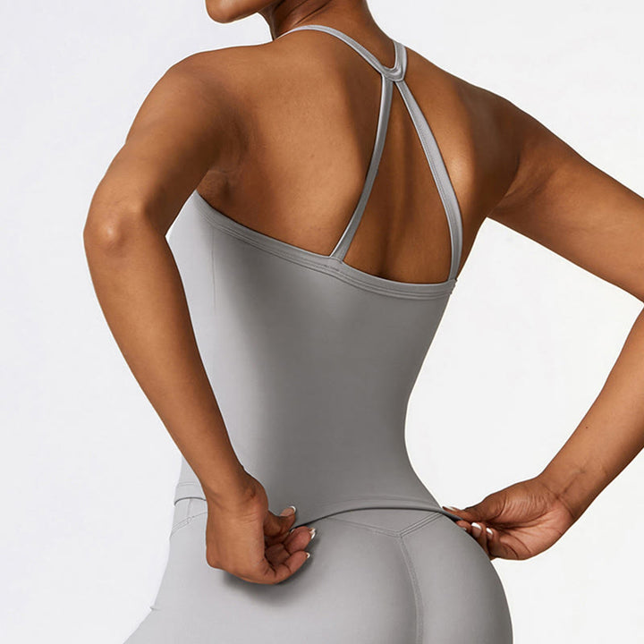 Buddha Stones Einfarbiges kurzes Tanktop mit hoher Taille und Shorts für Sport, Fitness, Fitnessstudio, Yoga-Outfits - image 26