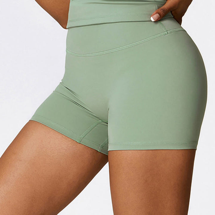 Buddha Stones Einfarbiges kurzes Tanktop mit hoher Taille und Shorts für Sport, Fitness, Fitnessstudio, Yoga-Outfits - image 57