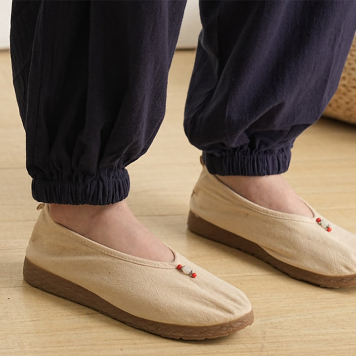 Buddha Stones 2-teiliges Set mit V-Ausschnitt, Dreiviertelärmeln, Hemd, Oberteil und Hose, Meditation, Zen, Tai Chi, Baumwoll-Leinen-Kleidung für Damen - image 19