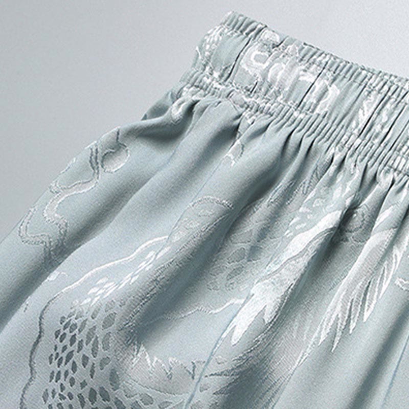 Buddha-Steine, Drachenmuster, Tang-Anzug, Hanfu, traditionelle Uniform, kurzärmeliges Oberteil und Hose, Kleidung für Herren - image 9