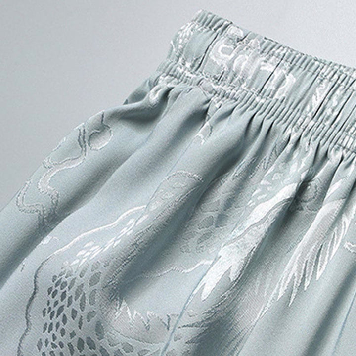 Buddha-Steine, Drachenmuster, Tang-Anzug, Hanfu, traditionelle Uniform, kurzärmeliges Oberteil und Hose, Kleidung für Herren - image 9