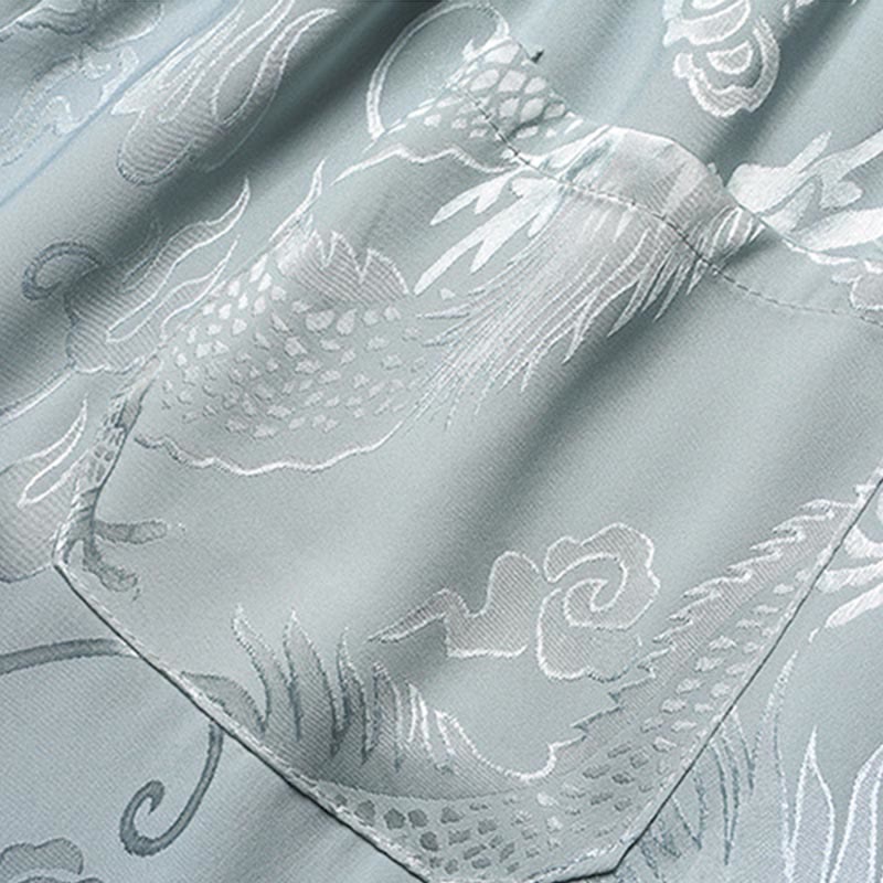 Buddha-Steine, Drachenmuster, Tang-Anzug, Hanfu, traditionelle Uniform, kurzärmeliges Oberteil und Hose, Kleidung für Herren - image 10