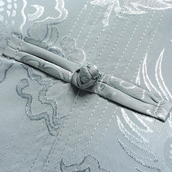 Buddha-Steine, Drachenmuster, Tang-Anzug, Hanfu, traditionelle Uniform, kurzärmeliges Oberteil und Hose, Kleidung für Herren - image 4