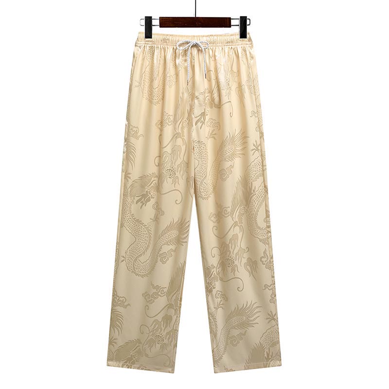 Buddha-Steine, Drachenmuster, Tang-Anzug, Hanfu, traditionelle Uniform, kurzärmeliges Oberteil und Hose, Kleidung für Herren - image 15