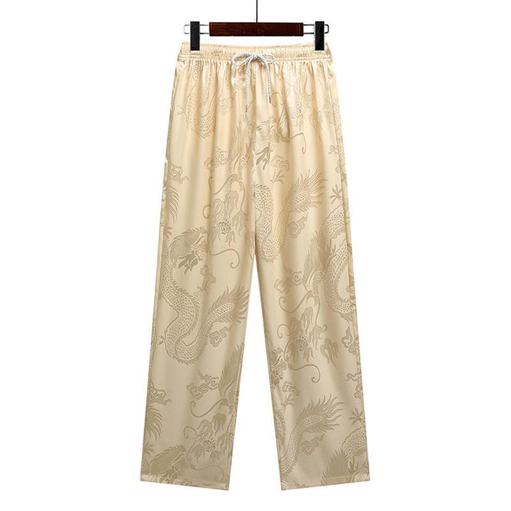 Buddha-Steine, Drachenmuster, Tang-Anzug, Hanfu, traditionelle Uniform, kurzärmeliges Oberteil und Hose, Kleidung für Herren - image 15