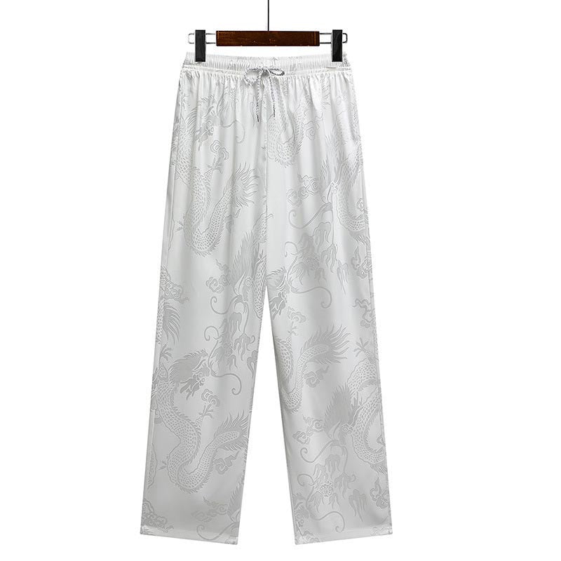 Buddha-Steine, Drachenmuster, Tang-Anzug, Hanfu, traditionelle Uniform, kurzärmeliges Oberteil und Hose, Kleidung für Herren - image 18