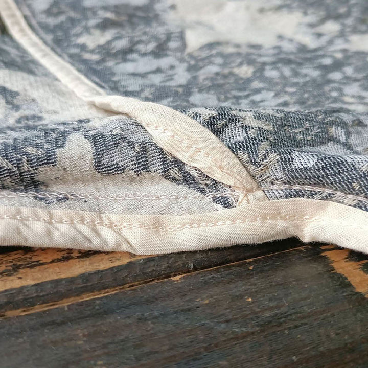 Buddha Stones Schwarz-Grau-Druck Froschknopf-Design Langärmliges Baumwoll-Leinen-Jackenhemd mit Taschen - image 13