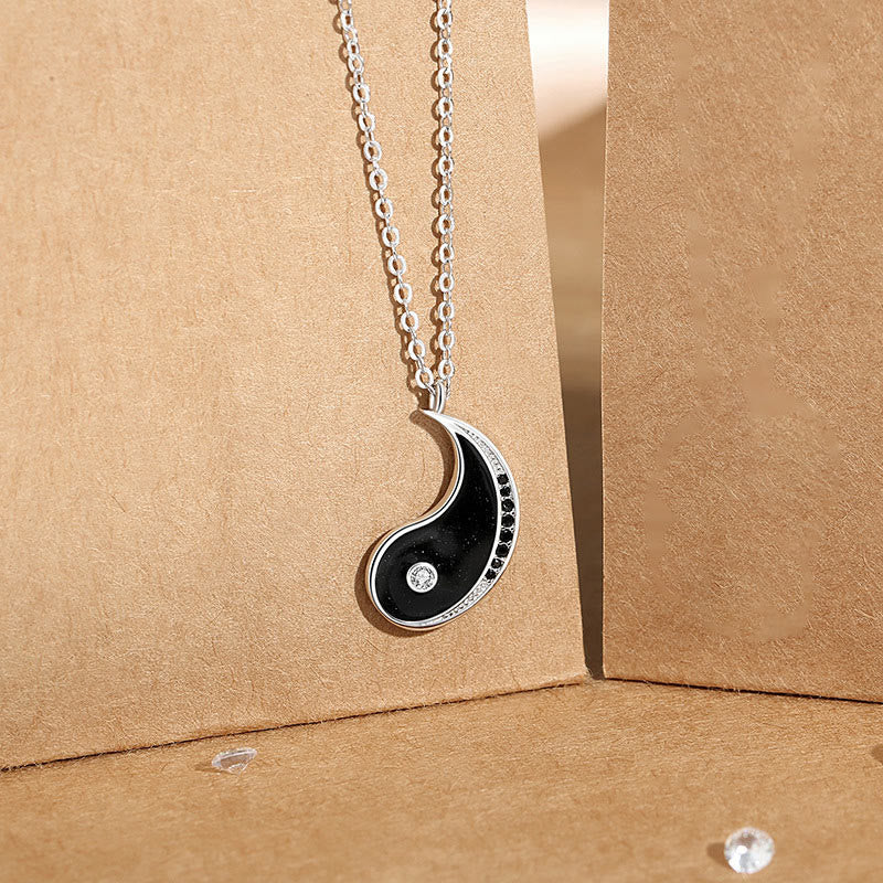 Halskette mit Anhänger aus 925er Sterlingsilber mit Yin-Yang-Symbol von Buddha Stones - Schwarz - image 6