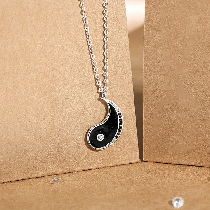 Halskette mit Anhänger aus 925er Sterlingsilber mit Yin-Yang-Symbol von Buddha Stones - Schwarz - image 6