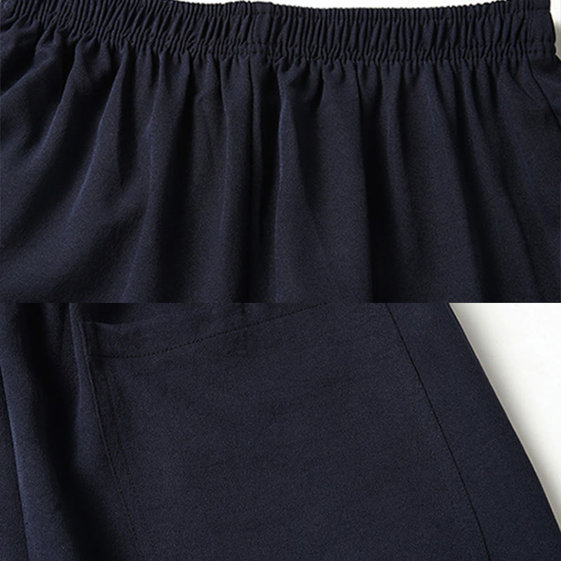 Buddha-Steine, Fu-Charakter, chinesische Knotenstickerei, Tang-Anzug, traditionelle kurzärmelige Oberteile und Hosen, Kleidung für Herren - image 13