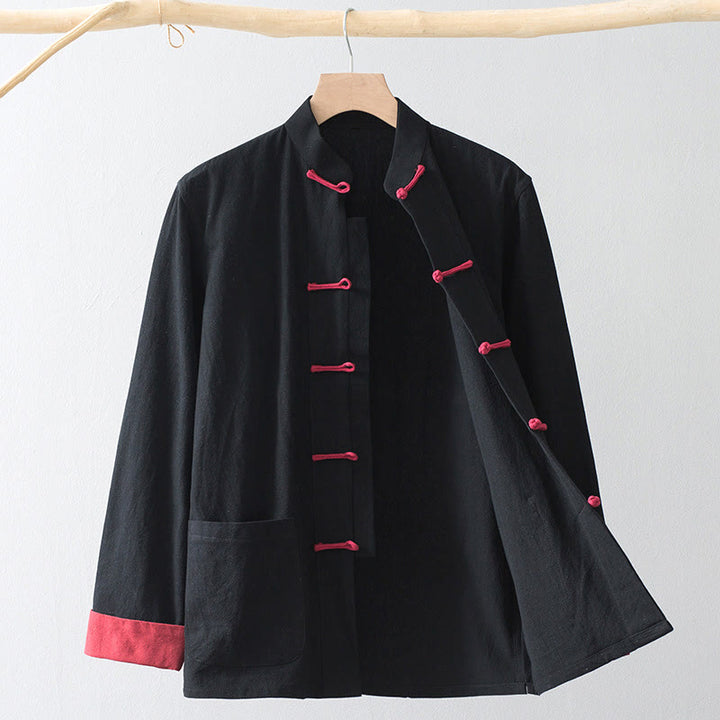 Buddha Steine Frosch-Knopf Chinesischen Tang Anzug Hemd Baumwolle Leinen Männer Jacke Kleidung - image 1