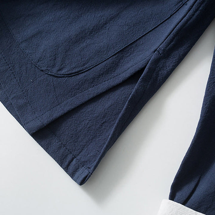 Buddha Steine Frosch-Knopf Chinesischen Tang Anzug Hemd Baumwolle Leinen Männer Jacke Kleidung - image 10