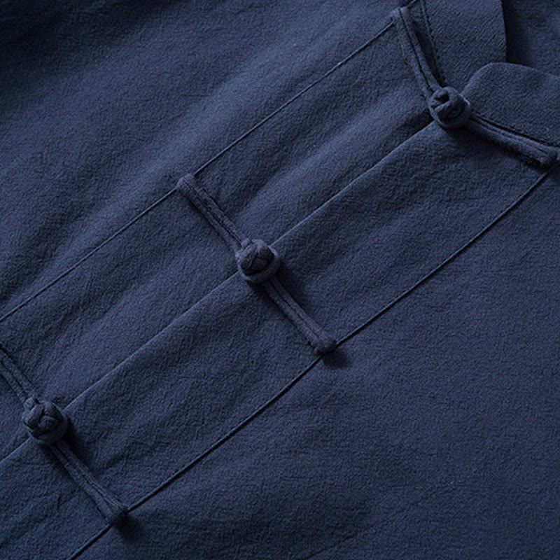 Buddha Steine Frosch-Knopf Chinesischen Tang Anzug Hemd Baumwolle Leinen Männer Jacke Kleidung - image 8