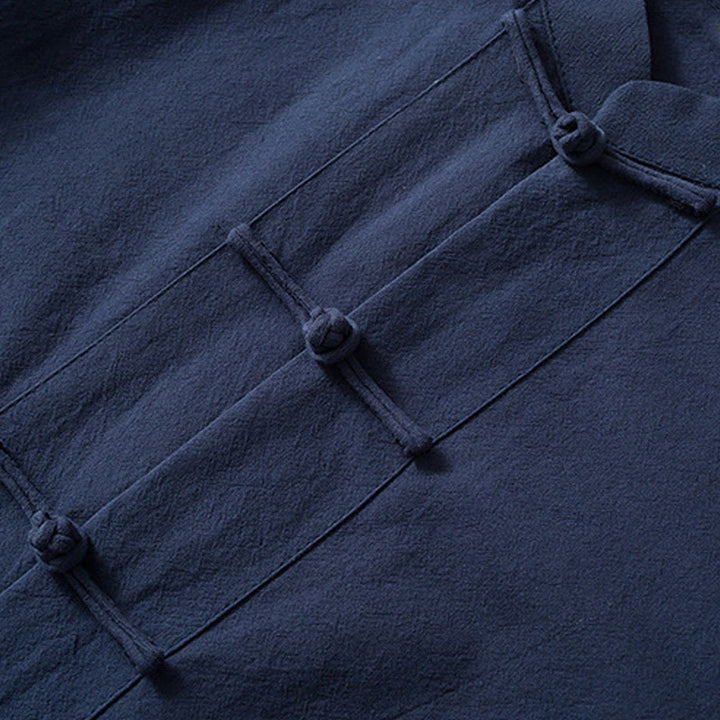 Buddha Steine Frosch-Knopf Chinesischen Tang Anzug Hemd Baumwolle Leinen Männer Jacke Kleidung - image 8