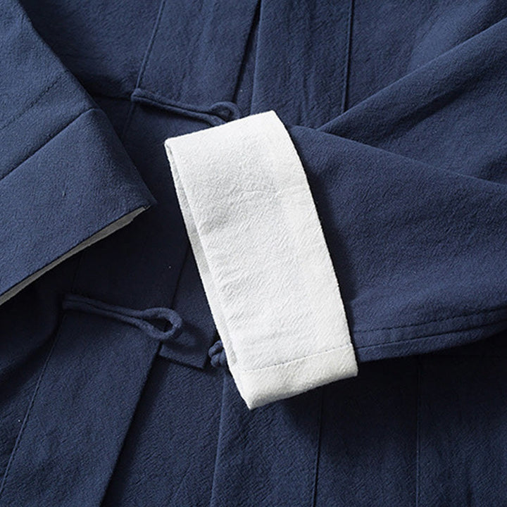 Buddha Steine Frosch-Knopf Chinesischen Tang Anzug Hemd Baumwolle Leinen Männer Jacke Kleidung - image 11