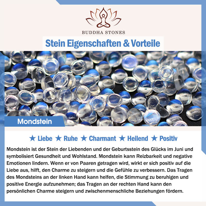 Buddha Stones Wohlstandsarmband aus natürlichem Mondstein - image 10