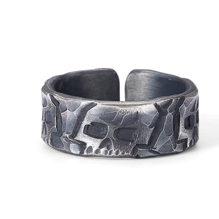 Buddha Stones 999 Sterling Silber Skelett Muster Handgemachter Segensring - image 10